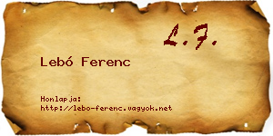 Lebó Ferenc névjegykártya