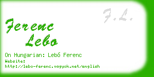 ferenc lebo business card