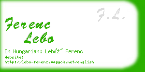 ferenc lebo business card